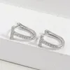 Hoop & Huggie Fashion Letter T Earrings For Women Jewelry Mini Geometric Zircon Earring Lady Personality Valentine's Day GiftHoop Dale22