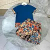 new baby summer fashion short sleeve Shorts Set children's printed clothes boys' cotton half sleeve top