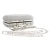فريدة من نوعها Clasp Silver Diamante Crystal Diamond Bag Bag Bag Barty Party Prom 220531