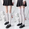 Çorap Çorap JK Kadın Siyah Beyaz Lolita Çoraplar 3 Tarzlı Düz ​​Renk Moda Kawaii Cosplay Seksi Naylon Kızlar İçin