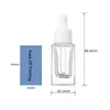 Clear Square Glass Droper Bottle Essential Oil Parfume Bottle 15ml With WhiteBlackGoldsilver Cap3812383