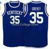 Sjzl98 35 Kevin Grevey Kentucky Wildcats Maglie da basket Ricamo Cucito Personalizzato Personalizzato di qualsiasi dimensione e nome