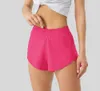 Lu-16 sommarspår som 2,5-tums Hoty Hot Shorts Loose Breattable Snabbtorkning Sport Women's Yoga Pants kjol Mångsidig casual sidoficka underkläder underkläder