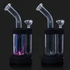 14mm Joint LED Plasma Hookahs Glow In The Dark Glass Bongs With Bowl Perc Dab Rig Black Oil Rigs Waterpipes Gift Box WP2234