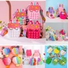 Söt POP-leksaksväska Fidget Toys Cartoon Bubble Purse Crossbody-axelväskor Födelsedagspresenter till barn Flickor