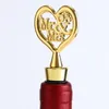 50st Bar Party Decorative Supplies Mr.Mrs.gold/Silver Borsted Chrome Wine Bottle Stopper In Present Box Wedding Present