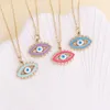 S2954 Fashion Jewelry Evil Eye Pendant Necklace Enamel Glaze Stainless Steel Blue Eye Necklaces