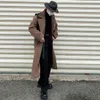 남자 양모 블렌드 겨울 두꺼운 긴 모직 코트 남성 따뜻한 패션 캐주얼 한국의 느슨한 트렌치 남성 외투 m-xl t220809