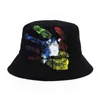 Stingy بريم القبعات إلكتروني مطبوعة كتابات دلو للنساء الرجال أزياء الربيع الصيف بنما قبعات القطن الأسود الصياد قبعة 220330