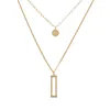 New Fashion Hollow Rectangle Pendant Multilayered Chain Round Nice Charm Necklace