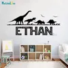 Dinosauro Decal personalizzato Nome personalizzato Nome per la sala giochi per bambini Decorazioni per la casa Gift Kid Removible Vinil Wall Adesivo BD913 220621