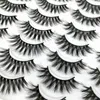 3D Mink Lösögonfransar Tjocka Kvinnor Skönhet Makeup Falska ögonfransar Handgjorda Naturlig Förlängning Mjuka fransar 20 par i en låda