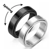 Wedding Rings Anxiety Fidget Spinner For Men Smooth Stainless Steel Spinning Rotatable Ring Women Cool Punk Party Jewelry Gifts