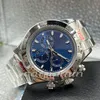 FLASH Relojes para hombre Cristal de zafiro Acero inoxidable Movimiento automático Mecánico esfera azul cielo Cierre sólido Geneve orologio di 304C