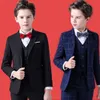 Spring Top Quality Big Boys Wedding Plaid Suits Teenager Kids Formal Tuxedo Dress Children Blazer Party Performance CostumeH152 220808