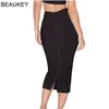 Beaukey Blue Mid Calf Pencil Lundage Skirt Long Bodycon Women Trughable Skirt Skirt Wholesale XL Red Women Tairts China 210331