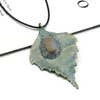 Pendant Necklaces 2022 Natural Agates Stone Necklace Leaf Shape For Women Jewerly Party Gift 45x66mm Length 45cm Elle22