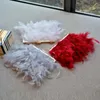 Evening Bags Luxury Real Ostrich Feather Handbag Party Clutches Women Fashion Handle Tassel Dinner Purse Ladies Bride Gift