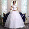 Inne suknie ślubne Klasyczna O Vintage Sukienka z krótkim rękawem 2022 Koronkowe koraliki plus size niestandardowe księżniczka Bridal Ball Gownother