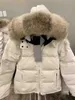 Jaquetas femininas de inverno casaco de penas fashion hoold com pele de lobo real casacos femininos jackte parkas combinação mantenha-se aquecido nos invernos parka doudoune