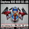 Kit de cadre pour Daytona 650 600 CC 02 03 04 05 Carrosserie 7DH.16 Capot Daytona 600 Daytona650 2002 2003 2004 2005 Corps Daytona600 02-05 Carénage de moto rouge foncé