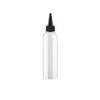 Emballage bouteille en plastique épaule ronde PET noir blanc couvercle de bec pointu vide rechargeable portable conteneur d'emballage cosmétique 200 ml