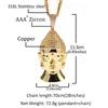 Pendant Necklaces Hip Hop Cubic Zirconia Paved Bling Iced Out Big Buddhism Sakyamuni Pendants Necklace For Men Rapper Jewelry Drop Necklaces