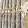 European Luxury Embroidered Double-Layer Semi-Blackout Curtain Custom for Living Room and Bedroom High Shading Rate 220511