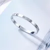 Women Lovers Bracelets Silver Gold Bangles Men Luxury designer Jewelry Stainless Steel couple classic simple fashion diamond custo288P