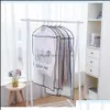 Autres Housekee Organisation Maison Jardin Vêtements de ménage Sac à poussière Coréen Simple Garde-robe ER Épaissi Transparent Manteau Suspendu Costume Goutte