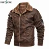 Hommes Vestes Hommes PU Cuir Militaire Mode Moto Manteaux Col Montant Poches À Fermeture Éclair Homme Vintage Biker Faux Survêtement Hommes