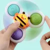 UPS Baby Montessori Animal Sucker Spinner Touch Sensory Toys Gyro Set Bath Water Game Kid Relief Fidget Fidget Toy Gift