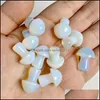 Arts And Crafts Arts Gifts Home Garden 20Mm Mini Opal Glass Stone Mushroom Plant Statue Ornament Carving Decoration C Dhi1X