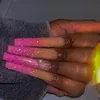 504pcs bolsa xxxl no C Curve Ballerina Dicas de unhas de capa completa super longa caixão 3xl acrílico Fake Nails Art Clear Natural Falso 220716