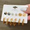 Hoop Huggie Trendy Pearl Earrings Set Geometric Gold Metal For Women Vintage Dangle Brincos Party JewelryHoop313h4543358