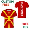 Magliette personalizzate fai-da-te gratuite Macedonia Magliette con emblema bandiera Personalizza MKD Nome paese Numero Maglietta personalizzata spagnola 220616