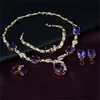 Anelli Collane Braccialetti Orecchini Gioielli Set Fashion Imition Royal Gemstone 18K Giolleria placcata Giolleria a 4 pezzi set all'ingrosso9468585