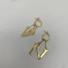 Nouveaux boucles d'oreilles de lustre dorées à la mode pour dame femmes de mariage amants de mariage cadeau bijoux avec boîte