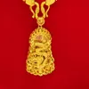 Naszyjniki wisiorek smocze wzór mężczyźni kobiety żółte złoto Hip Hop Animal Design Design Jewelrypendant Naszyjnik