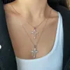 Collana con croce impilabile in argento sterling 925 di design originale Gioielli Joya Plata Colar Cadena Catena con ciondolo personalizzata per le donne 6A pavé di diamanti Love neckaces Regali