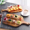 Set di posate Tagliere in legno di acacia Cucina Piatto in legno Pizza Sushi Pane Vassoio intero Strumenti di frutta Posate Posate Posate