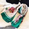 2022 Модельер -дизайнер шарф осенний и зимний бренд шелк женский шарфы, вечные классические супер длинные платцы мода мягкие обертки на голову