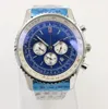 48mm ny kvalitetsvakt B06 B01 NAVITIMER CHRONOGRAP Batterirörelse Silver Dial Men Watch Stainsteel Steel Mens armbandsur