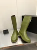 2022 Regnstövlar Säsong Proof Water Women's Knee Boot Medium Tube Tjock Bottom Chimney British Style Martin Shoes Size