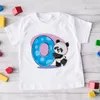 T-shirts mode enfants anniversaire numéro 1-9 Panda Animal dessin animé haut T-shirt garçons filles cadeau bébé vêtements 1912T-shirts