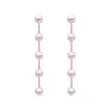 Nueva perla simulada coreana cuelga pendiente de gota para mujeres con abalorios blancos tassel pendientes largos regalos de fiesta de boda