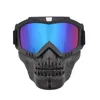 Utomhus Eyewear Night Vision Militär Taktiska skyddsglasögon med avtagbar skalle Mask Sports Paintball Shooth Glasses Anti-effekt