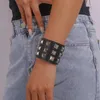 Nuevo brazalete de cuero punk brazalete hiphop rock rock negro ancho pura pulsera de pulsera para mujeres joyería