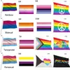 Stock Rainbow Flag Banners 3x5FT 90x150cm Polyester Banners Colorful LGBT Prada Decoration Banners