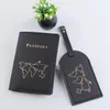 Korthållare Kort karta Passport Holder Book Protective Cover Pu Leather ID Bag Bagage Tag 2st207S6750121